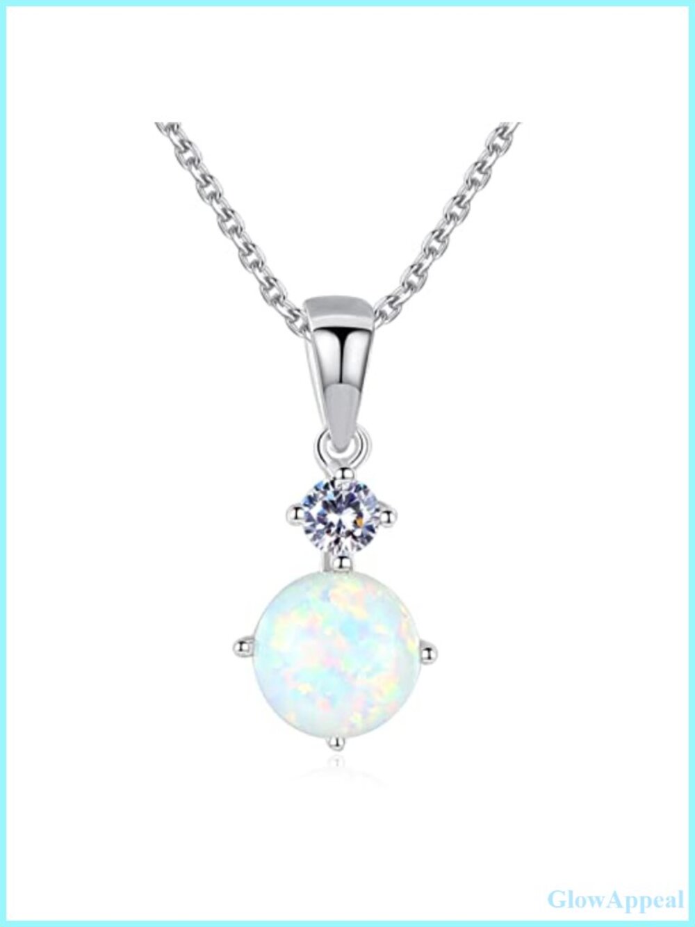 925 Sterling Silver Opal Pendant Necklace Adjustable Chain Gift for Women